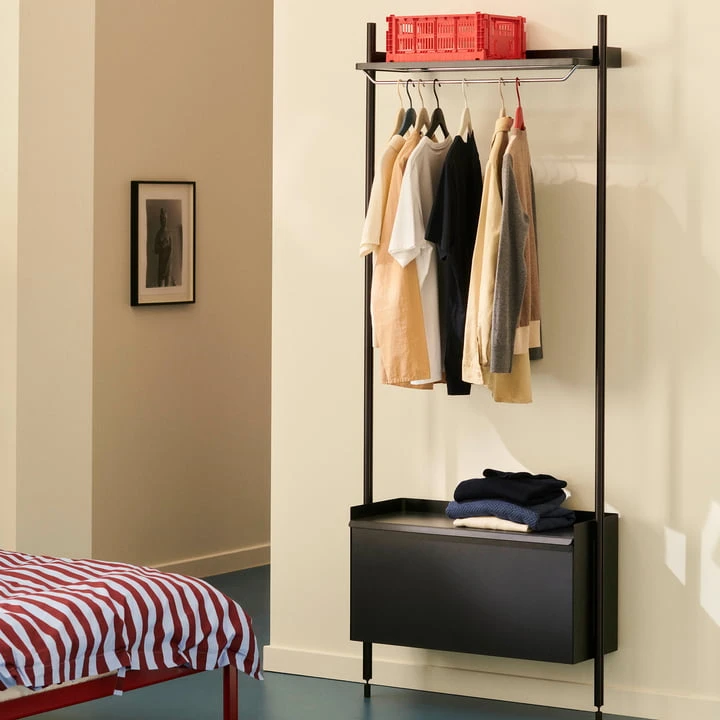 Hay - Pier System 1041, Floor Shelf With Lattice Shelf, H 209 X 82 Cm, White / Aluminum - Image 10