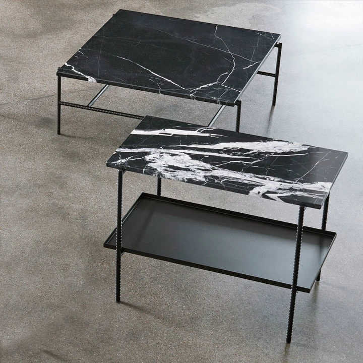 Hay - Rebar Coffee Table, 80 X 84 Cm, Marble / Black - Image 3