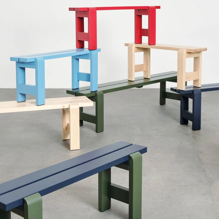Hay - Weekday Bench, L 111 Cm, Azure Blue - Image 13