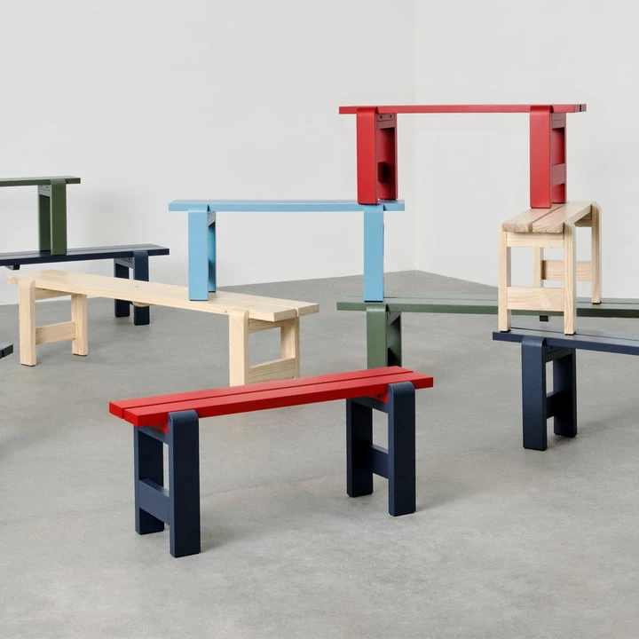 Hay - Weekday Bench, L 111 Cm, Azure Blue - Image 10