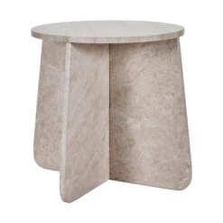 House Doctor - Marb Side Table, Ø 48 Cm, Beige
