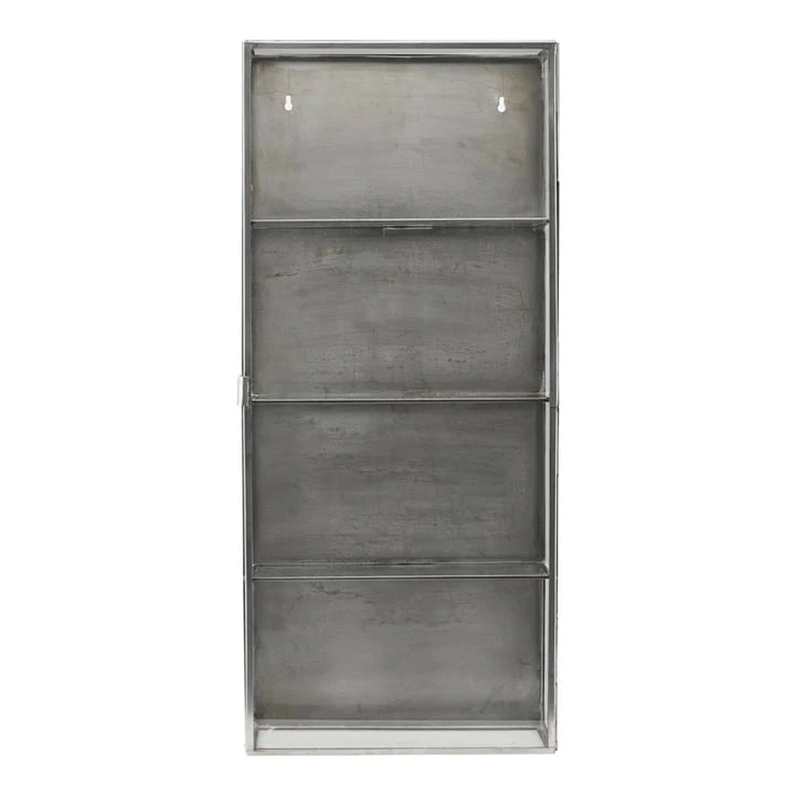 House Doctor - Zinc Wall Cabinet 80 Cm, Stainless Steel / Glass