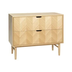 Hübsch Interior - Chest Of Drawers With Herringbone Look And 2 Drawers, Oak