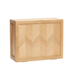Hübsch Interior - Shoe Cabinet With Herringbone Look, Oak, Nature