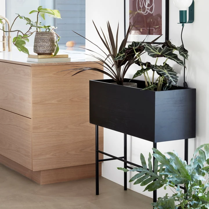 Hübsch Interior - Planter Box With Shelf, Black - Image 2