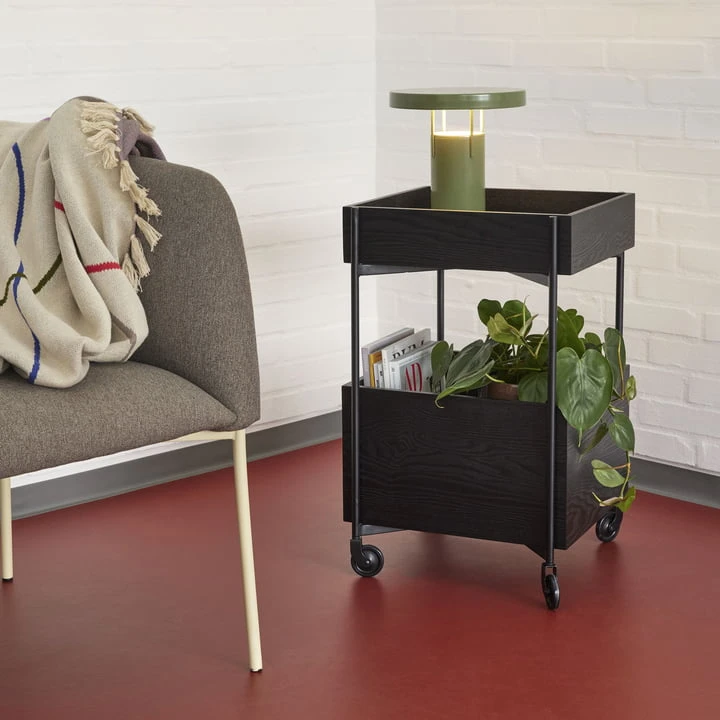 Hübsch Interior - Fresh Trolley, H 70 Cm, Khaki / Burgundy - Image 2