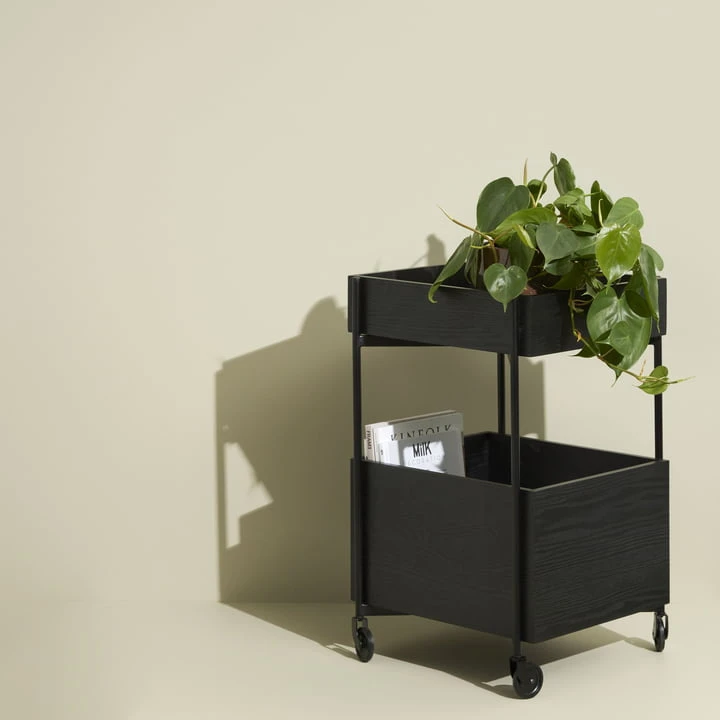 Hübsch Interior - Fresh Trolley, H 70 Cm, Khaki / Burgundy - Image 4