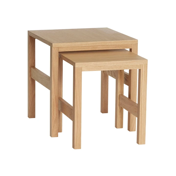 Hübsch Interior - Side Table Set Of 2, Oak - Image 2