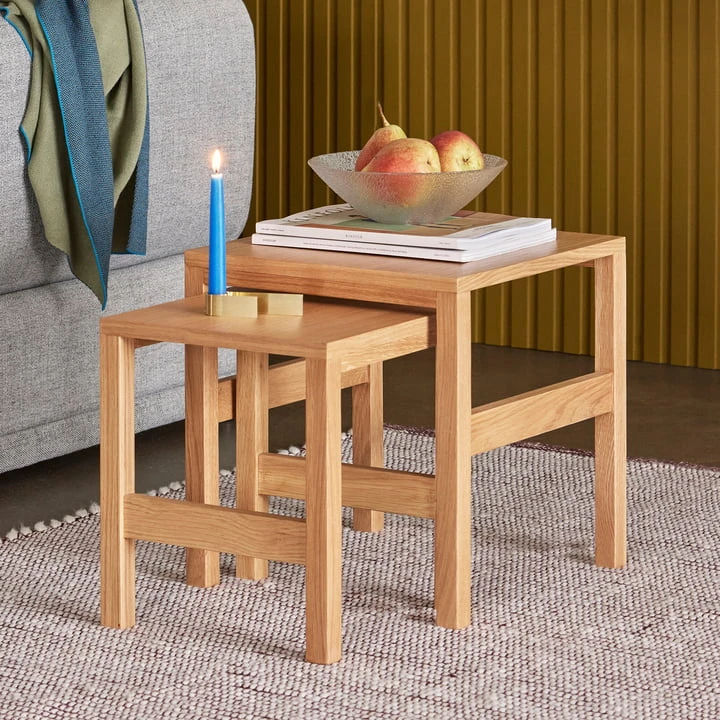 Hübsch Interior - Side Table Set Of 2, Oak - Image 3