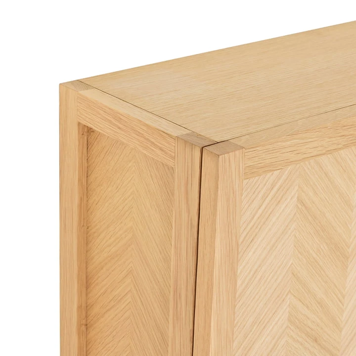 Hübsch Interior - Herringbone Shoe Cabinet, Natural Oak - Image 6
