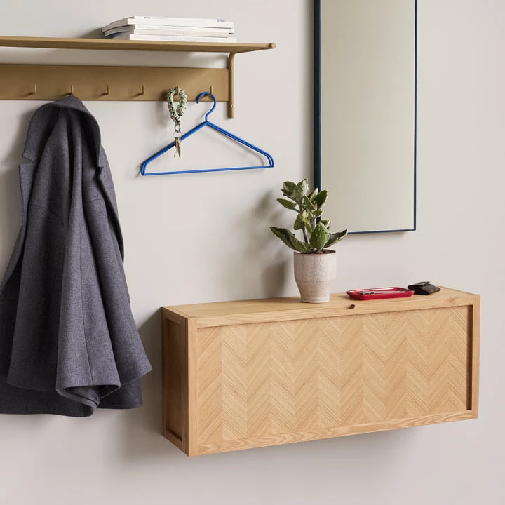 Hübsch Interior - Herringbone Shoe Cabinet, Natural Oak - Image 3