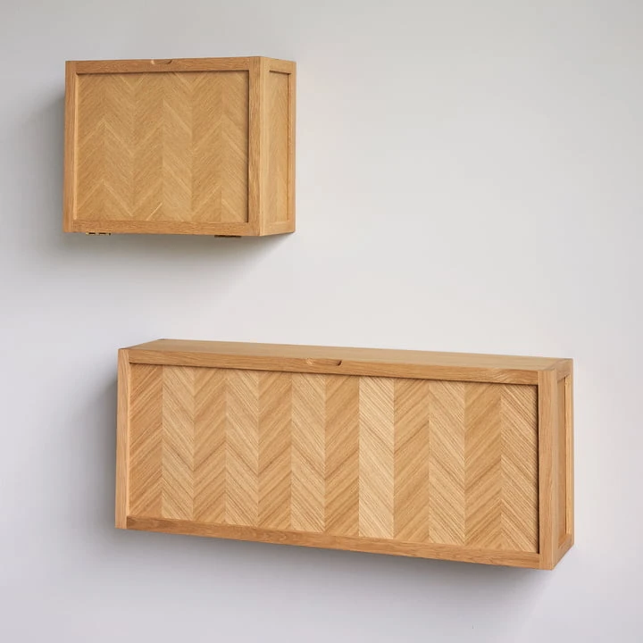 Hübsch Interior - Herringbone Shoe Cabinet, Natural Oak - Image 4