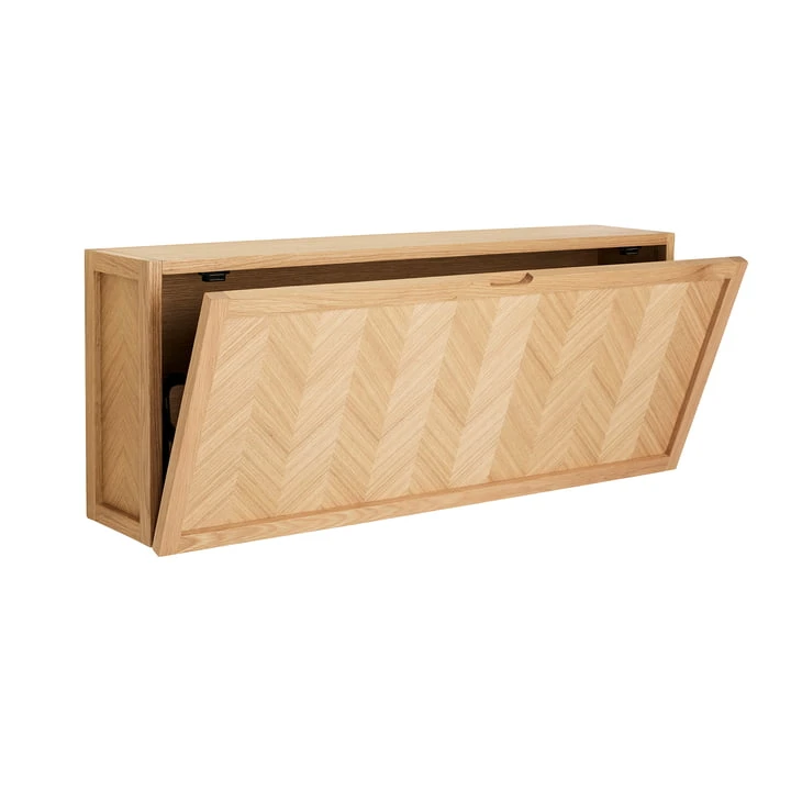 Hübsch Interior - Herringbone Shoe Cabinet, Natural Oak - Image 2