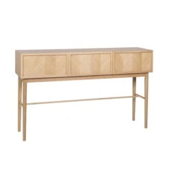 Hübsch Interior - Console Table With Herringbone Look, Oak