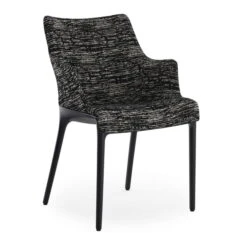 Kartell - Eleganza Nia Armchair, Frame Black / Fabric Melange Black
