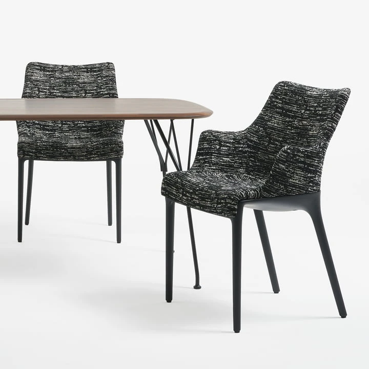 Kartell - Eleganza Nia Armchair, Frame Black / Fabric Melange Black - Image 2