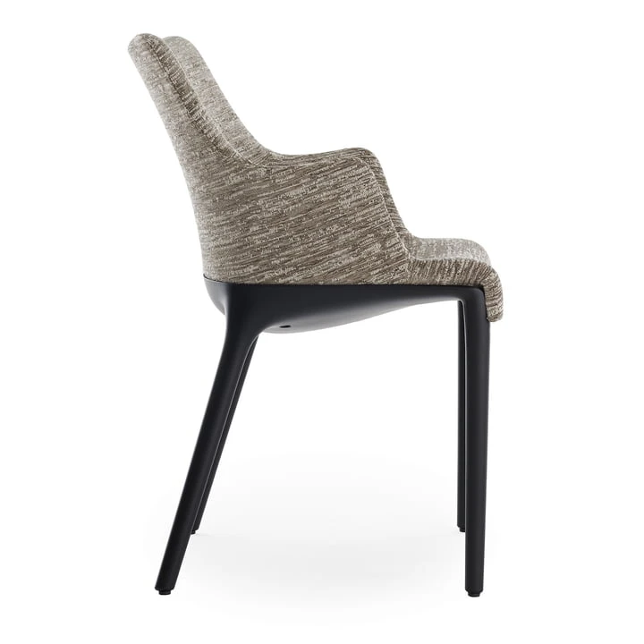 Kartell - Eleganza Nia Armchair, Frame Black / Fabric Melange Black - Image 4