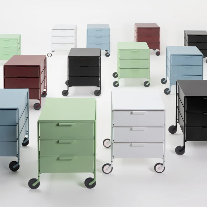 Kartell - Mobil Container With Castors, 3 Drawers, Matt White - Image 3
