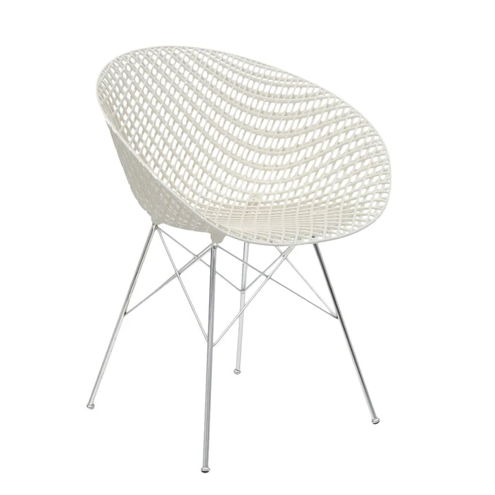 Kartell - Smatrik Chair, Chrome-plated / White