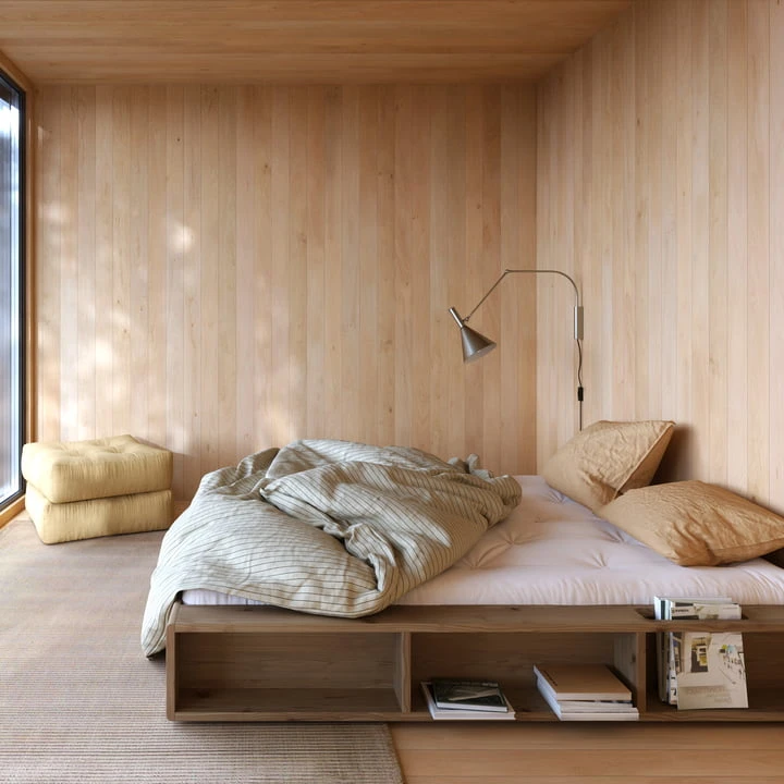 Karup Design - Ziggy Bedstead With Slatted Frame And Storage, 140 X 200 Cm, Clear Lacquered Pine - Image 2