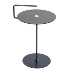 Lind Dna - Pick-up Side Table M, ø 38 X H 50/62 Cm, Nupo Anthracite / Light Grey / Jewel Aluminium