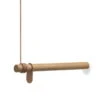 LindDNA - Wall Swing Wall Coat Rack 50 Cm, Natural Oak / Natural Leather