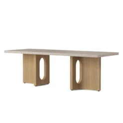 Audo - Androgyne Coffee Table 120 X 45 Cm, Natural Oak / Kunis Breccia Sand