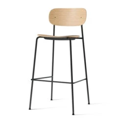 Audo - Co Bar Chair, H 104,5 Cm, Black Steel Frame / Natural Oak
