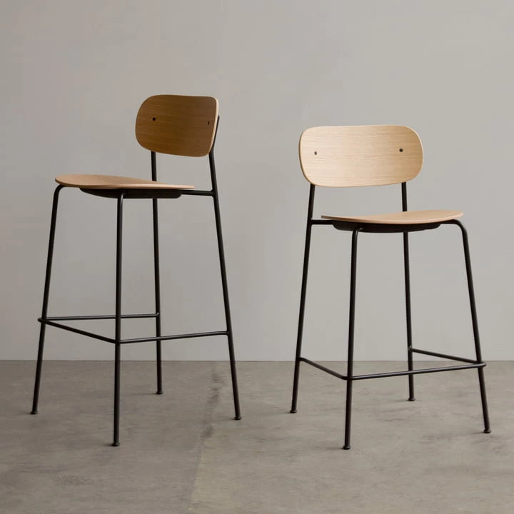 Audo - Co Bar Chair, H 104,5 Cm, Black Steel Frame / Natural Oak - Image 8