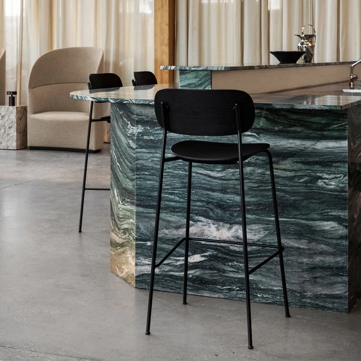 Audo - Co Bar Chair, H 104,5 Cm, Black Steel Frame / Natural Oak - Image 4