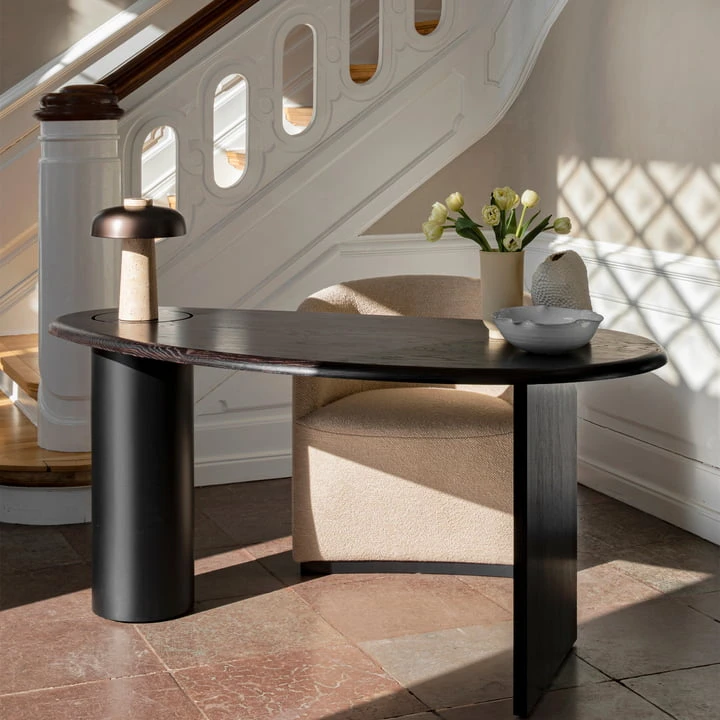 Audo - Eclipse Desk, Dark Oak / Black - Image 4