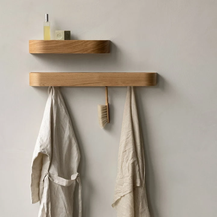 Audo - Epoch Wall Coat Rack, L 79 Cm, Natural Oak - Image 3