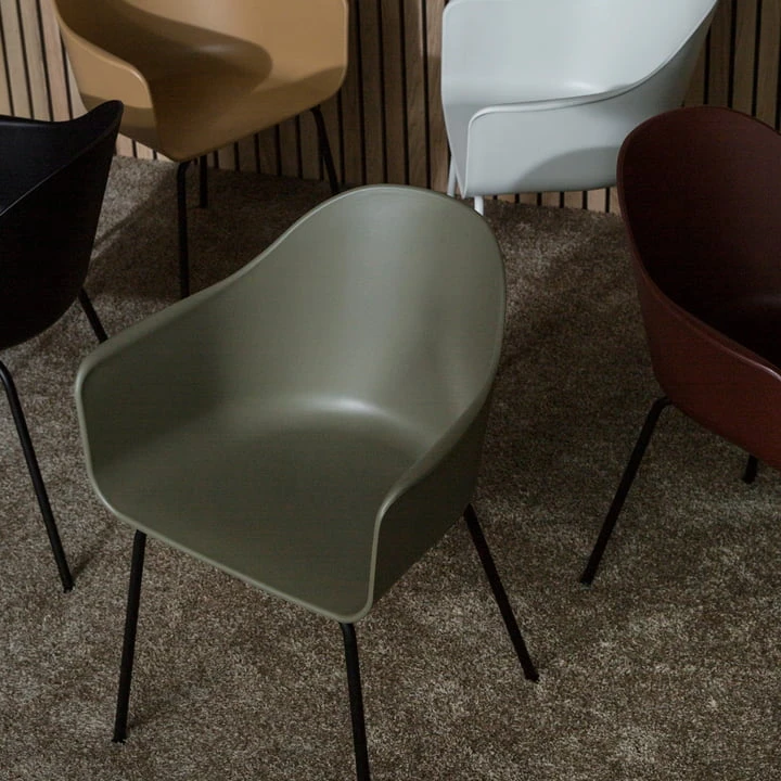 Audo - Harbour Chair (steel), Black / Olive - Image 7