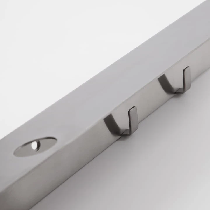 Meraki - Shelf With Bottle Holder And Hook Bar, Brushed Silver Finish - Image 6