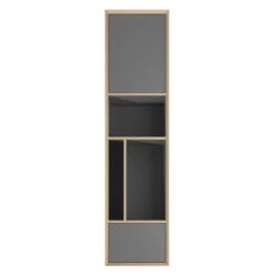 Müller Small Living - Vertiko Vertical Shelf, One, CPL Anthracite / Birch