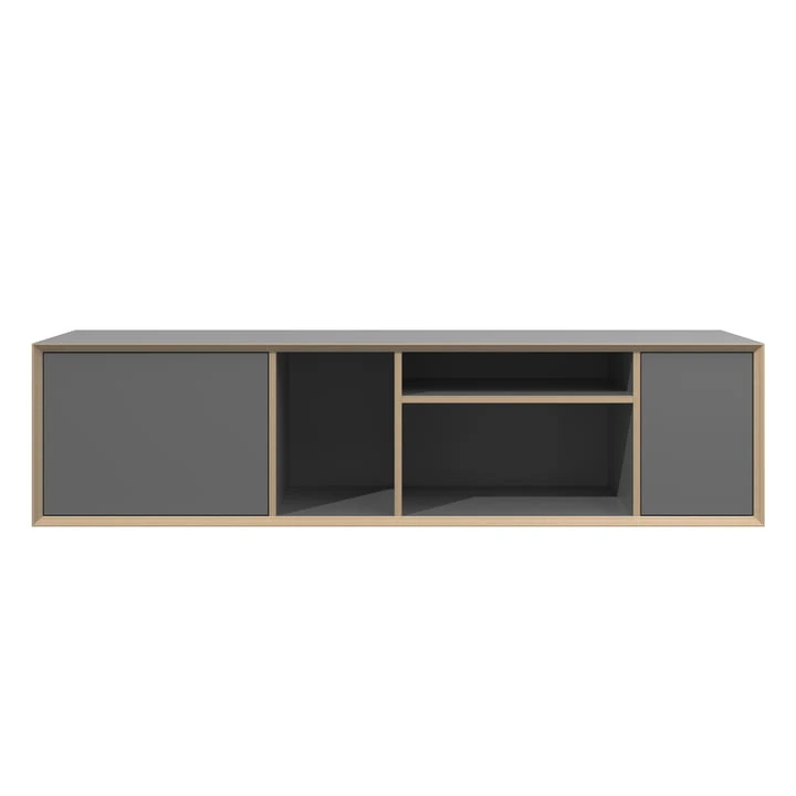 Müller Small Living - Vertiko Wide Sideboard, One, CPL Anthracite / Birch