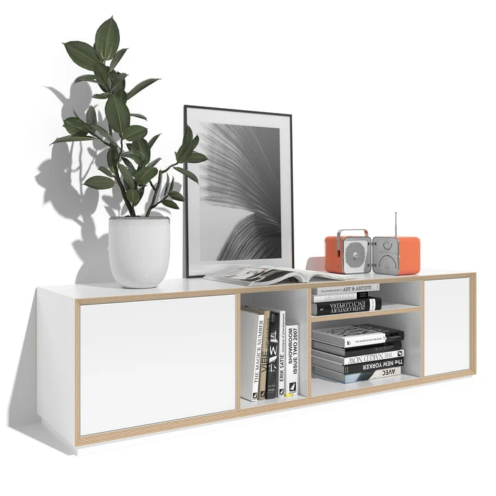 Müller Small Living - Vertiko Wide Sideboard, One, CPL Anthracite / Birch - Image 2