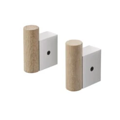 Muuto - Attach Wall Hooks, Oak / Aluminum (set Of 2)
