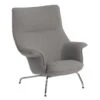 Muuto - Doze Lounge Chair, Base Chrome / Cover Gray (Re-Wool 128)
