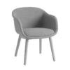 Muuto - Fiber Conference Armchair With Wooden Frame, Gray Oak / Remix 133 Gray