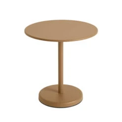 Muuto - Linear Steel Bistro Table Outdoor, Ø 70 X H 73 Cm, Burnt Orange
