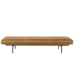 Muuto - Outline Daybed, Black / Refined Leather Cognac