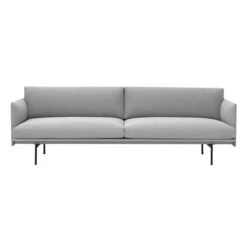 Muuto - Outline Sofa 3-seater, Gray (Vancouver 14) / Black