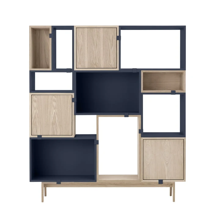 Muuto - Stacked System Shelf Module Without Back Panel, Small / Midnight Blue - Image 2