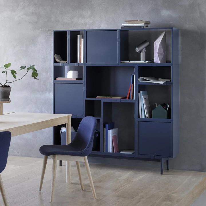 Muuto - Stacked System Shelf Module Without Back Panel, Small / Midnight Blue - Image 4