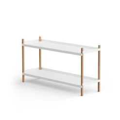 NINE - BOLT Shelf 53 X 100 Cm 2 Shelves, Oak / White