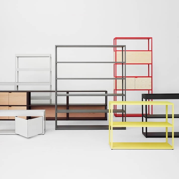 Hay - Hanging New Order Cupboard, Horizontal With Shelf, Light Grey With Ash Doors - Image 4