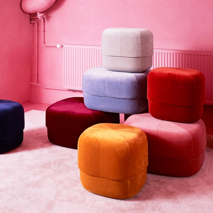 Normann Copenhagen - Circus Pouf Large, Blush Velour - Image 13
