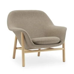 Normann Copenhagen - Drape Lounge Chair, Low, Oak / Main Line Flax 23