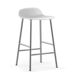 Normann Copenhagen - Bar Form Stool H 65 Cm, Chrome / White